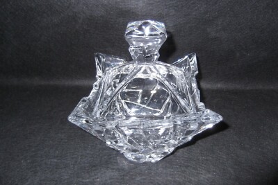 Bohemian Pyramid Crystal Candy Bowl with Lid