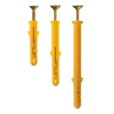 Rawlplug Universal Wall Plug Fixings Anchor Rawl Plugs Yellow 6/8/10 mm+ Screws