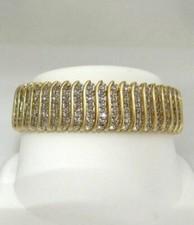 10Ct Round simulated Diamond Link Tennis Bracelet 14K Yellow Gold Plated