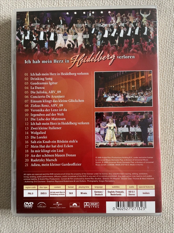 ANDRE RIEU - I Lost My Heart In Heidelberg - DVD - German Edition (English Subs) - Image 2 of 4