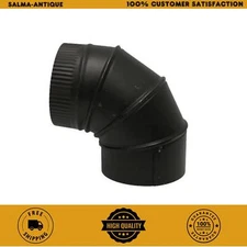 6 Inch 90 Degree Stove Pipe Elbow Adjustable for Wood Burning Stoves Black