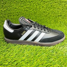 Adidas Samba Classic Mens Size 7 Black White Running Leather Shoes Sneakers