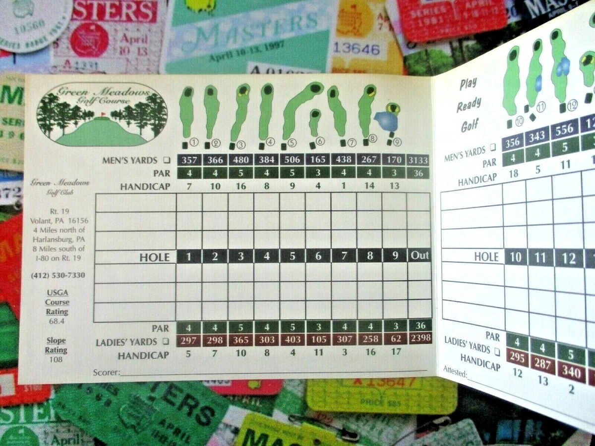 Meadow Gardens Golf Course Scorecard Fasci Garden