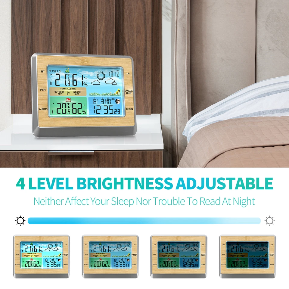 Weather Station Wireless Indoor Outdoor Thermometer Temperature Humidity Monitor - Image 2 of 4