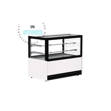  CAKE DISPLAY FRIDGE 1.4M SQUARE GLASS LED LIGHT LOW VERSION UNIT WHITE OR BLACK