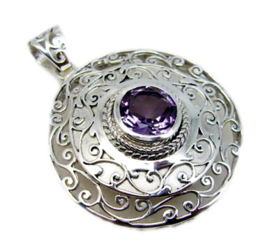 handsome Amethyst 925 Sterling Silver Purple Pendant genuine jaipur US gift