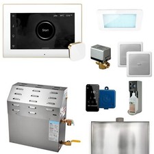 Mr. Steam MSSUPER1EC1 xDream Steam Shower Kit White x Polished Brass