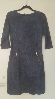 Numoco Jeans Optik aus festem Jersey Kleid 3/4 Arm Gr. S