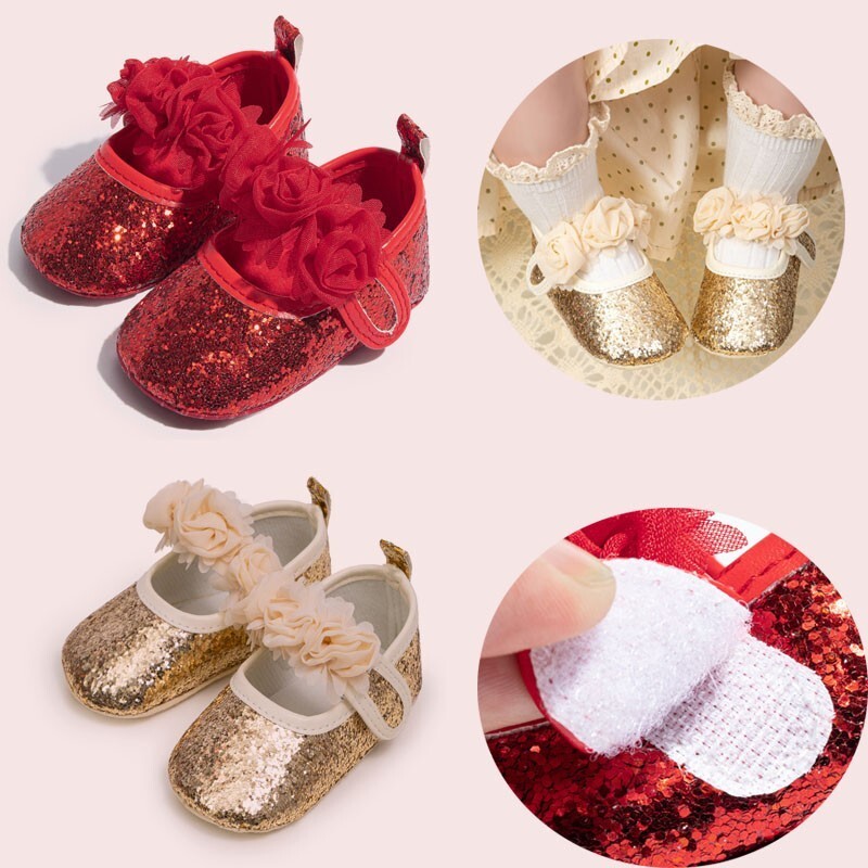 PANTOFOLA D’ORO Pantofole passeggino glitter doccia bambina principessa bambini festa slip on scarpe