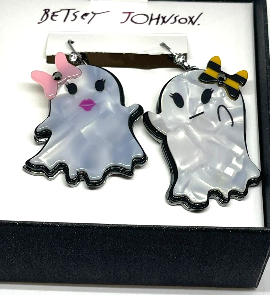 Pendientes colgantes Betsey Johnson Punk N Spice Ghost púrpura de Halloween Foto 3 de 4