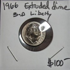 Dime extrudé 10c 3D Liberty 1966