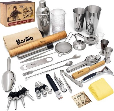 Barillio Bar Tool Set Pro Edit - Stainl-Steel Cotail Shaker Set -