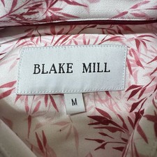 Blake Mill Dress Shirt M Medium Long Sleeve Red White Floral Leaves New Cotton 
