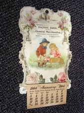 1904 Sachse Bros General Store Die Cut Calendar w/Full Pad, Hika, Wisconsin