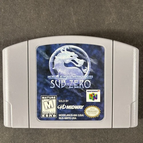 MORTAL KOMBAT MYTHOLOGIES SUB-ZERO TESTED WORKING N64 NINTENDO MIDWAY RETRO