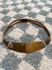 Vintage brass latch buckle stretchy belt braided strap retro statement boho art