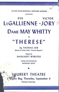 Therese Herald Flyer Ad, Eva Le Gallienne, Victor Jory, OBC, Pre-B'Way, 1945