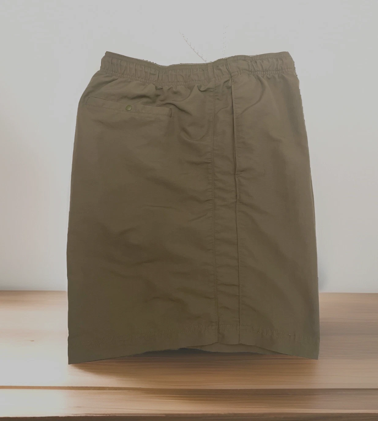 DULUTH TRADING Quick Dry 100% Nylon Shorts Men's 3XL Olive GREEN Drawstring Zip