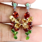 925 Sterling Silver Earrings Oval Mozambique 7x5mm Chrome Diopside Gem Jewelry