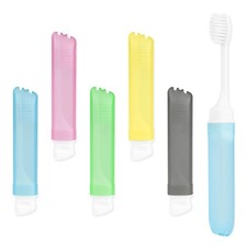 Foldable Travel Toothbrush, 5-Color Individually Packaged Mini Toothbrushes