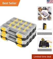 Hardware Organizer Box 34 Compartments Small Parts Organizer with Removable D...