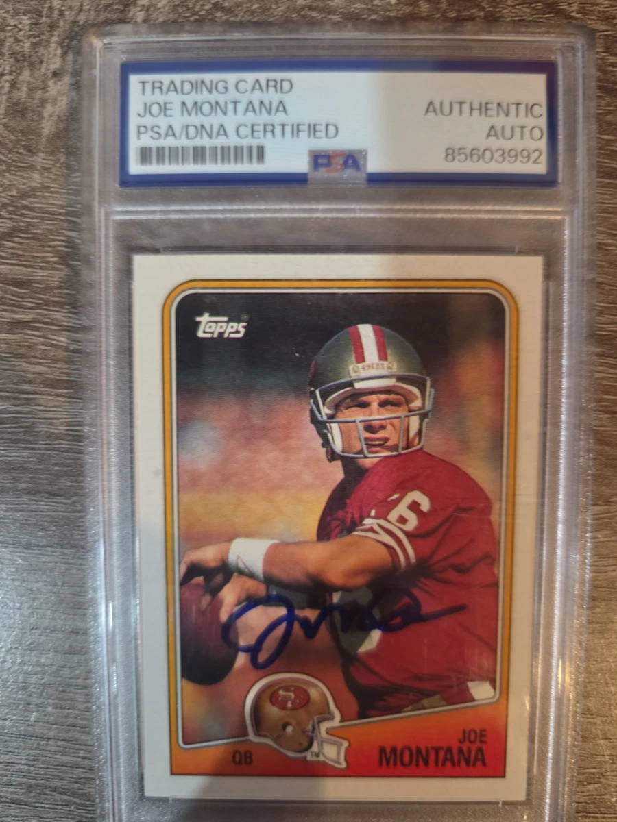 Topps Joe Montana Autographed Football Sports Trading Cards