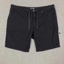 686 Everywhere Hybrid Shorts Men's 36 Black Drawstring 10-Pocket Trekking Hiking