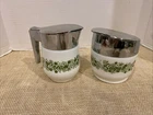 Gemco Pyrex Corelle Spring Blossom Crazy Daisy Cream Sugar Set Vintage MCM USA