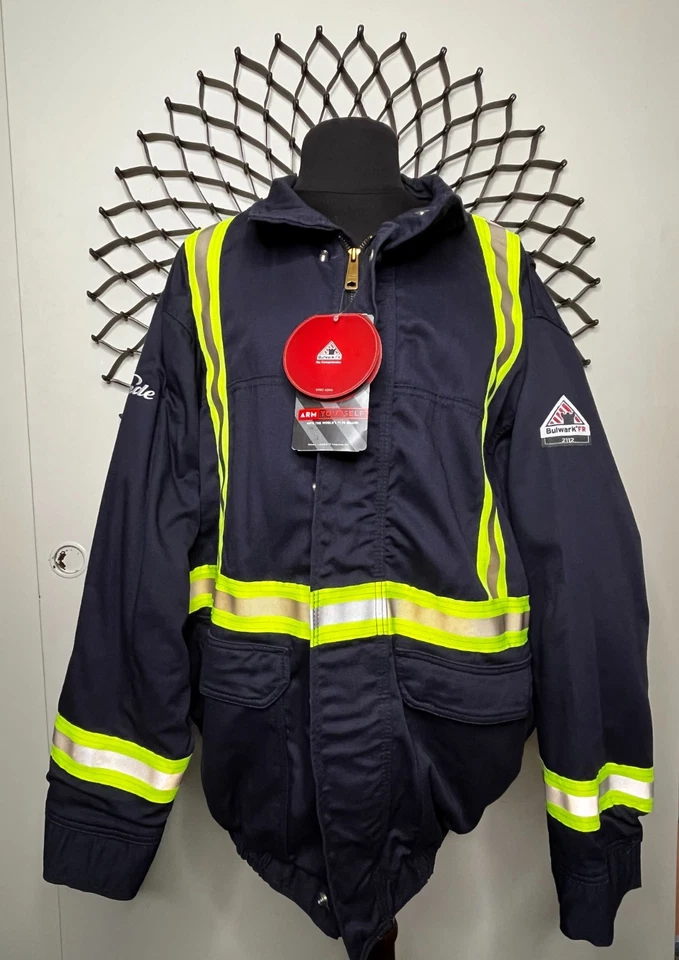 Bulwark Flame Resistant Lined Bomber Jacket Protective Apparel Westex m/XL NWT - Image 3 of 4