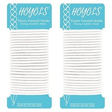 Ponytail Holders, No Metal Braided Hair Bands Elastic Thick Tie for White