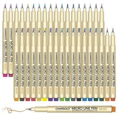 Arts Sign Brush Pen, Felt Tip Water Based Ink with 36 Colors, for Journaling,...