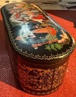Palekh Porcelain Elliptical Box + Lid USSR 1990 CCCP Kovalev Scarlet Flowerpot — photo 4