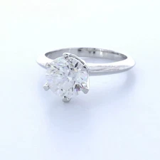 Solitaire Engagement Ring Platinum Classic 2.01 CT Round Lab-Grown Diamond F SI1