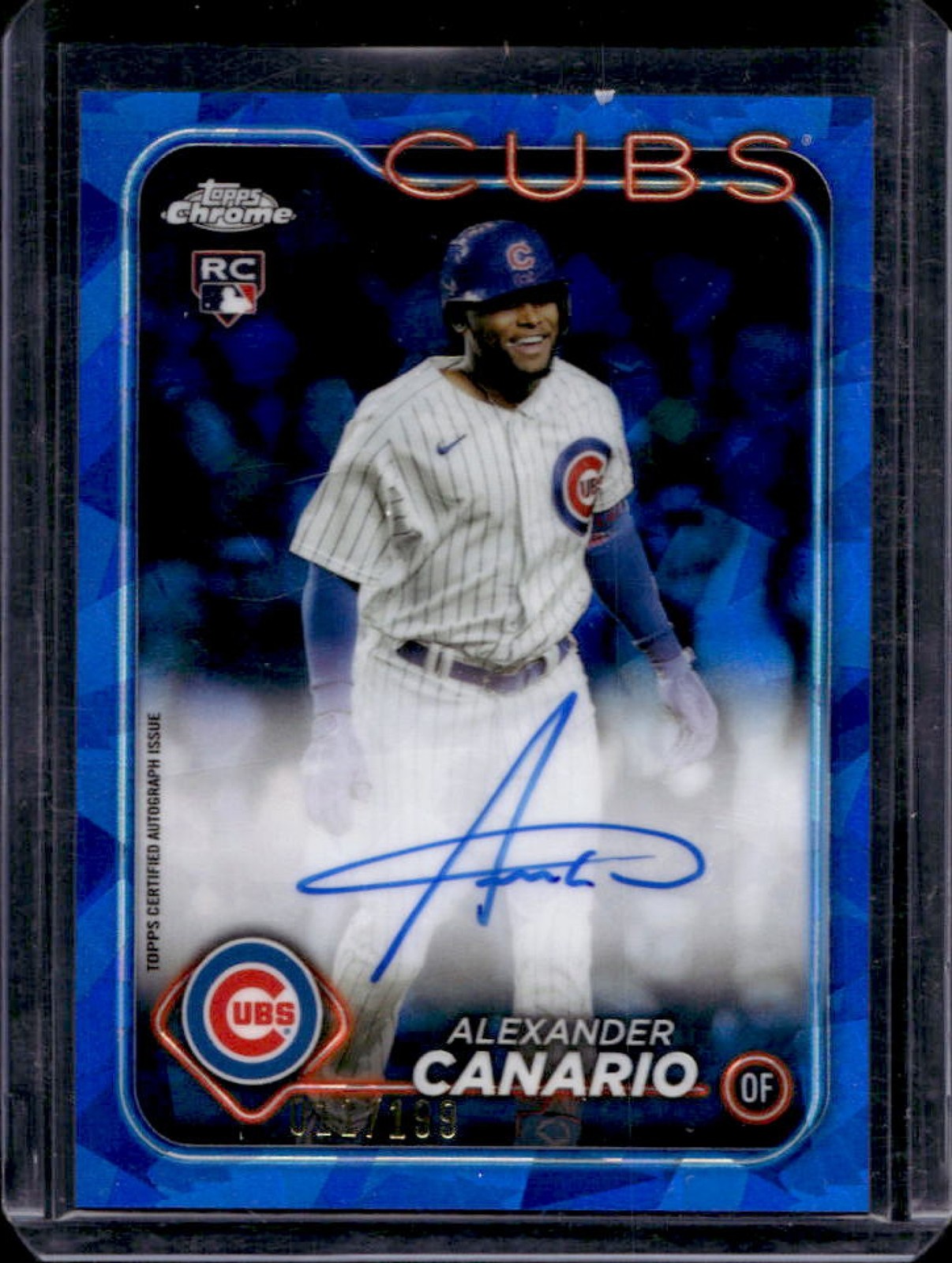 2024 Topps Chrome Sapphire Alexander Canario Auto RC Rookie #11/199 Cubs