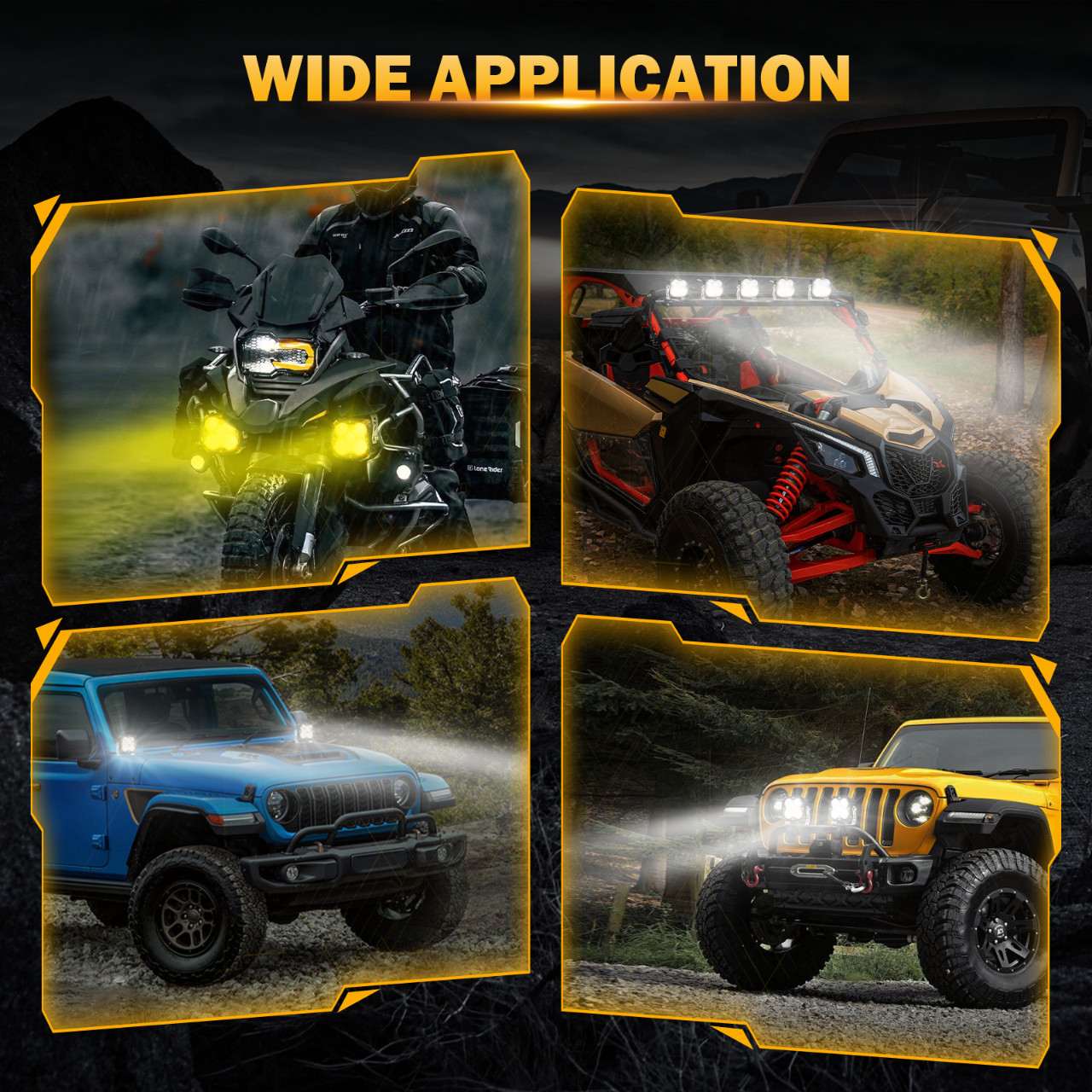 AUXBEAM 4.5"Inch Combo LED Work Lights Offroad Driving Fog Pods DRL White Amber