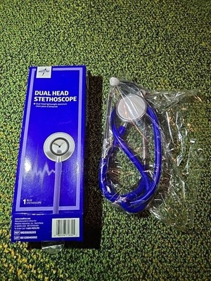 BRAND NEW Medline Dual Head Stethoscope BLUE nurse dr paramedic ems
