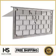 Foundation Vent 16x8 Aluminum Wall Mount Grill Screen Damper Crawl Space