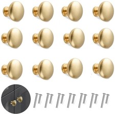 12PCS Cabinet Knobs, Gold Drawer Pulls Cabinet Knobs Inway, Round Drawer Knob...