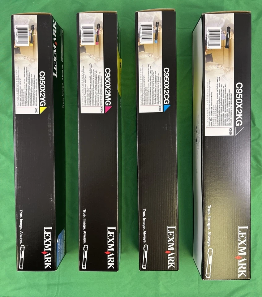 GENUINE SET 4 LEXMARK HI-YLD TONERS C950X2CG C950X2YG C950X2MG C950X2KG C950 NEW - Image 2 of 4