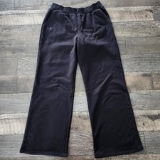 Under Armour Sweatpants Mens Large Black Wide Leg Baggy Fit Lounge