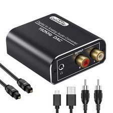 192kHz DAC Converter SPDIF Optical Toslink to RCA/3.5mm High-Resolution Audio