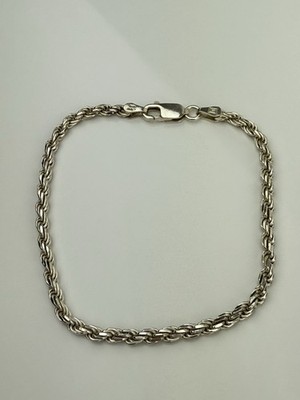 Sterlingsilber 7'' klassisches Seil Kette Armband 2,8 mm Italien