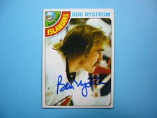 1978/79 O-PEE-CHEE NHL HOCKEY CARD #153 BOB NYSTROM EX- SHARP AUTO AUTOGRAPH OPC