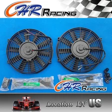 2X 14''inch Universal Electric Radiator Cooling Slim Fan Push Pull Mounting Kit