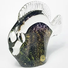 Luxury Fish Figure "Dune Dust" by Reijmyre, 6" Sweden Vintage Orig., Art Glass