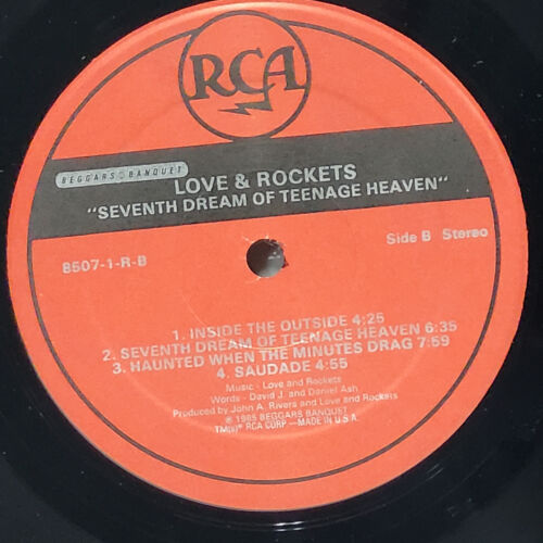 LOVE AND ROCKETS Seventh Dream Of Teenage Heaven LP Beggars Banquet 8507-1 NM - Picture 3 of 5