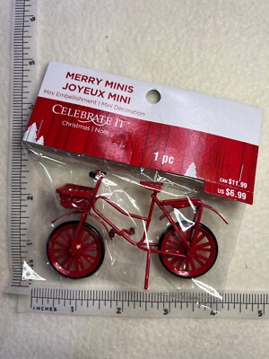 Metal Bicycle Celebrate IT Tiny Treasures Christmas Mini Decor Miniature