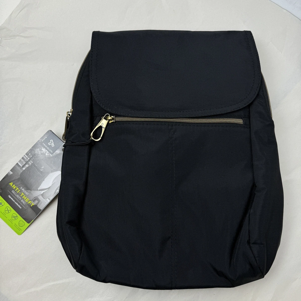 Travelon Anti-Theft Signature Slim Travel Backpack Nylon Black RFID Blocking NWT Travelon Anti-Theft Signature Slim Travel | Mercari main image 3