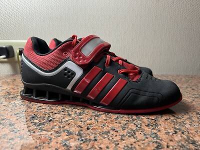 RARE🔥 Adidas Adipower Black Red Silver Weightlifting Shoes M21865