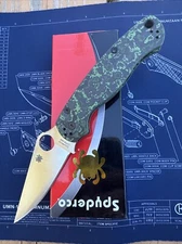 Spyderco Paramilitary 2 Jungle Carbon Satin M4 C81CFPGR2 W Titanium Backspacer